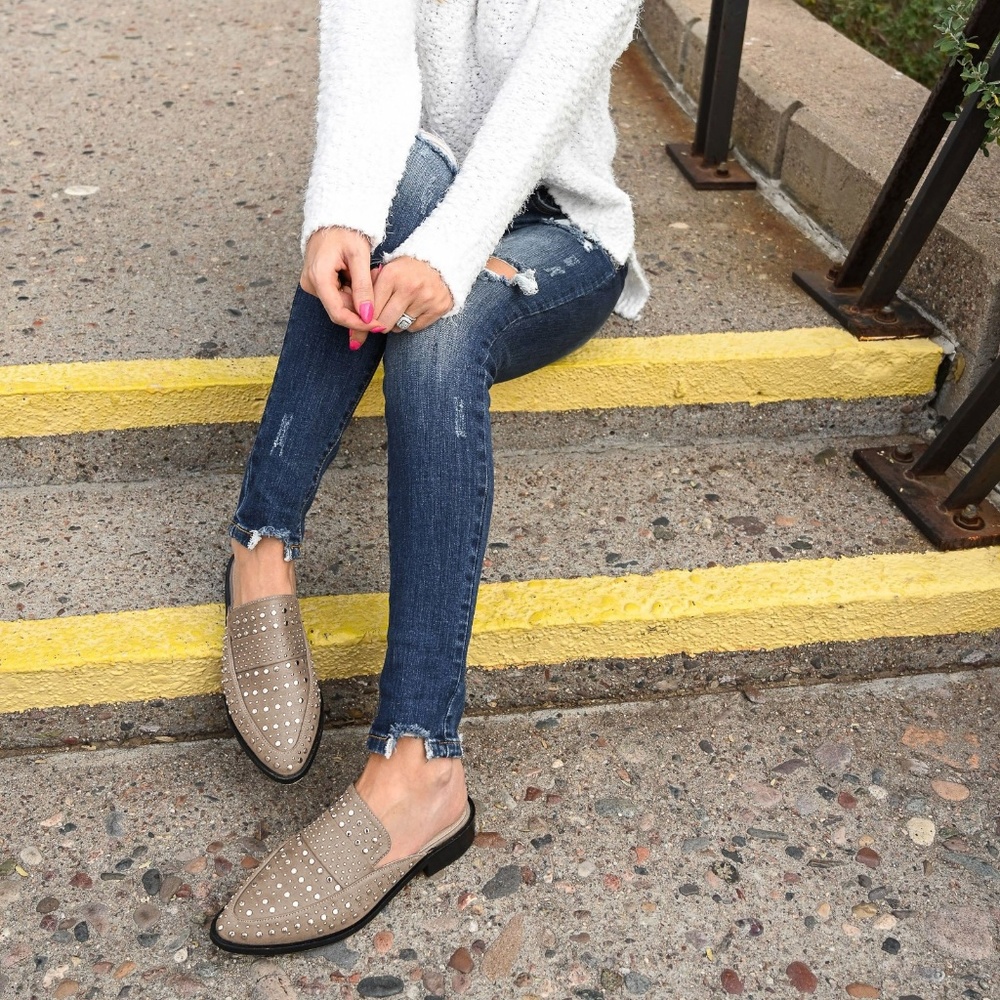 Studded Loafer Mules